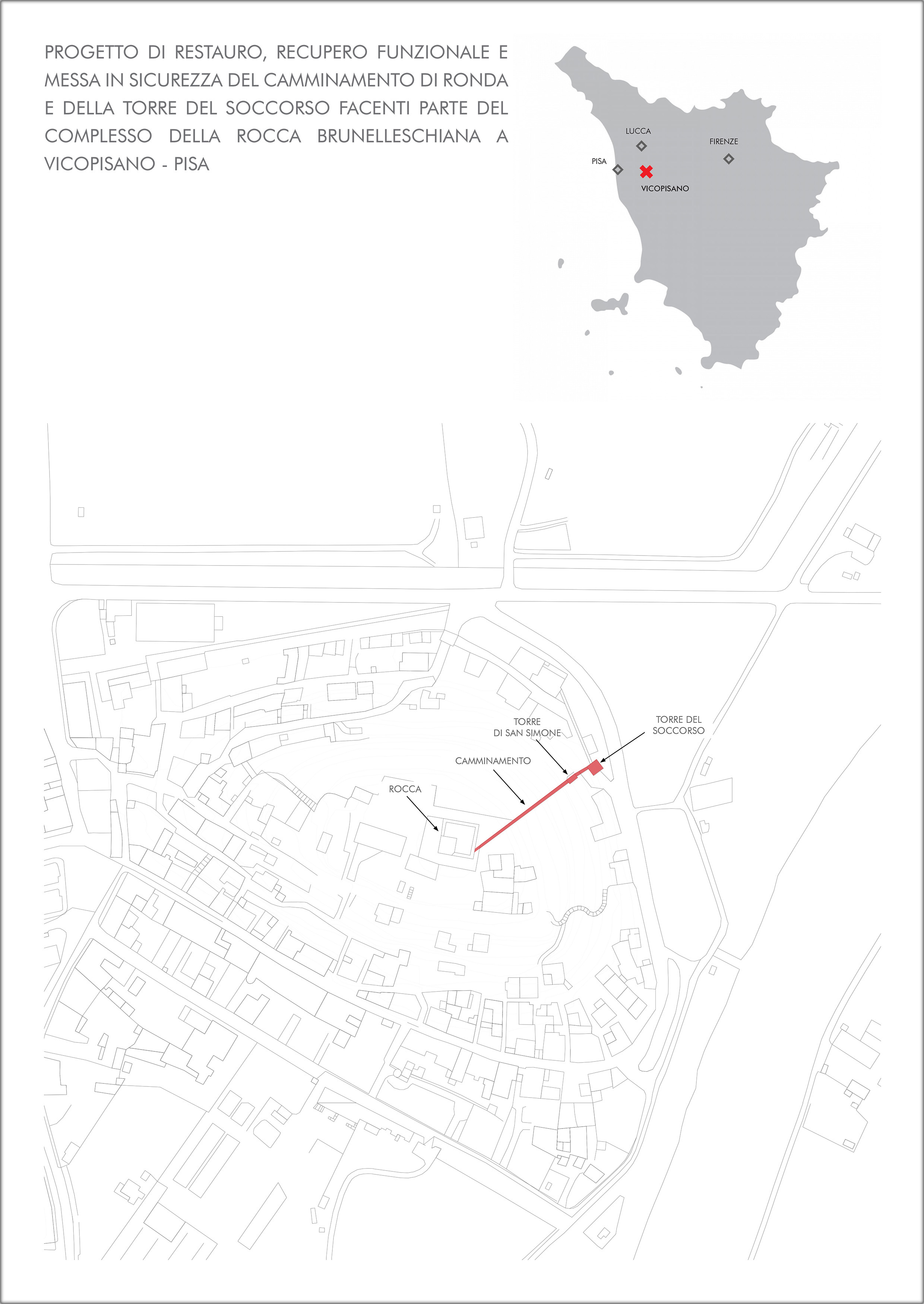 Torre e camminamento del Soccorso del complesso della Rocca del Brunelleschi